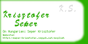 krisztofer seper business card